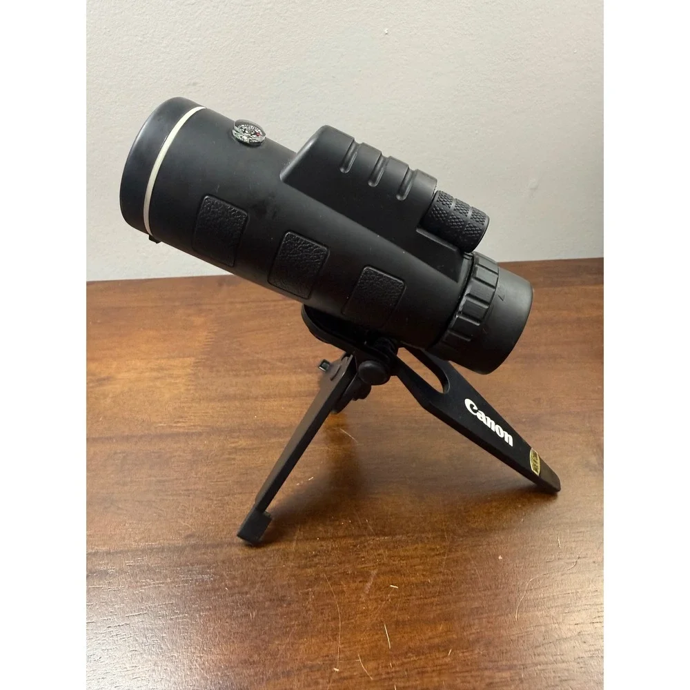 40x60 HD Monocular Telescope Black with Compass and Canon Mini Tripod Stand